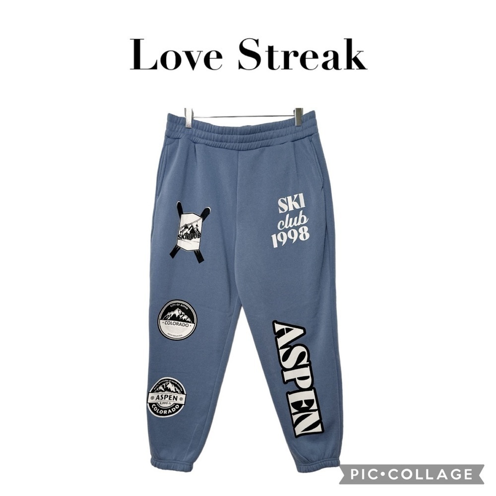 Love Streak Aspen Colorado fleece women jogger sweatpants size XL NWT